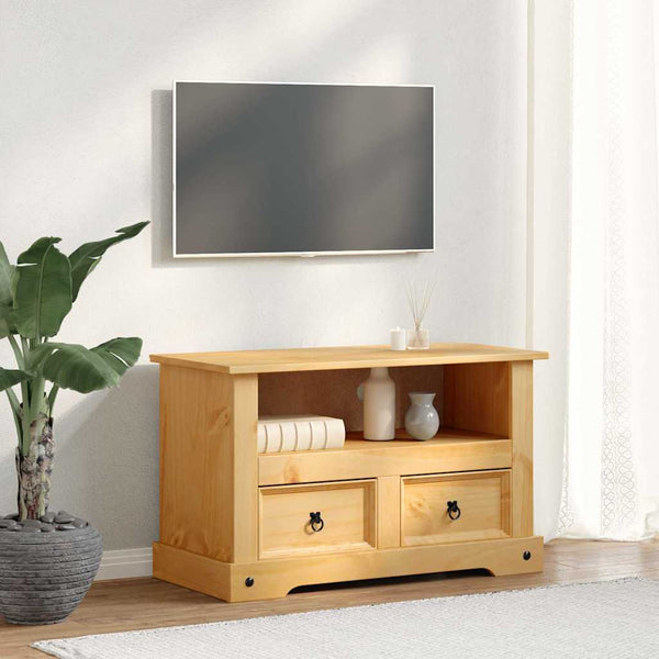 vidaXL TV-Schrank Mexiko-Stil Kiefernholz 91x43x56 cm