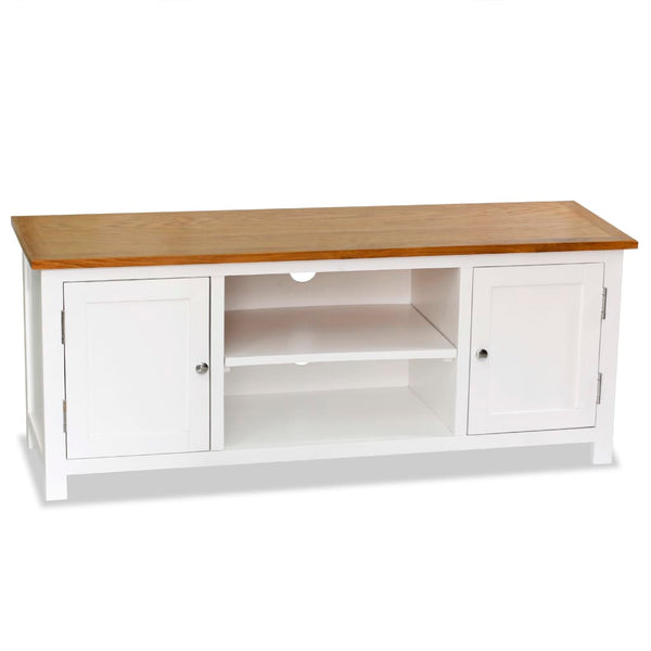 vidaXL TV-Schrank 120x35x48 cm Massivholz Eiche