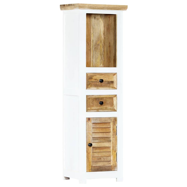 vidaXL Highboard Weiß und Braun 40x30x128 cm Massivholz Mango