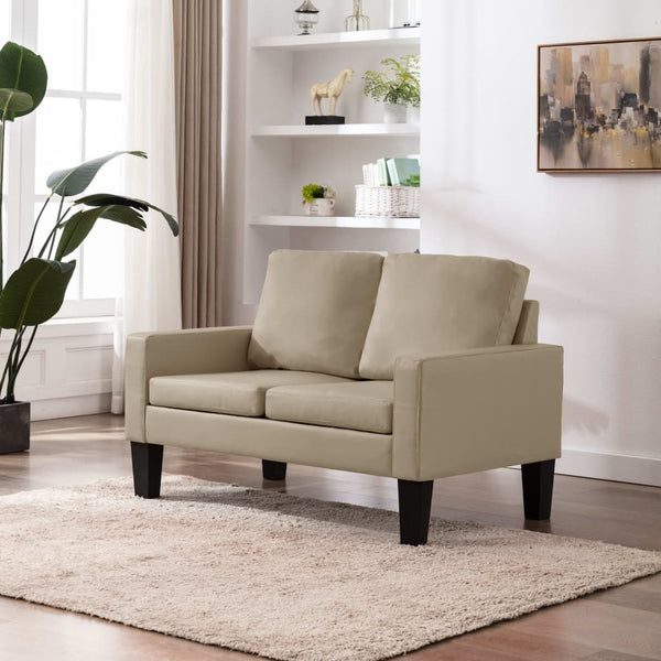 vidaXL 2-Sitzer-Sofa Cappuccino-Braun Kunstleder