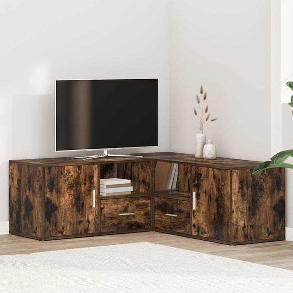 vidaXL Eckregal Räuchereiche 200x40x45 cm Holzwerkstoff