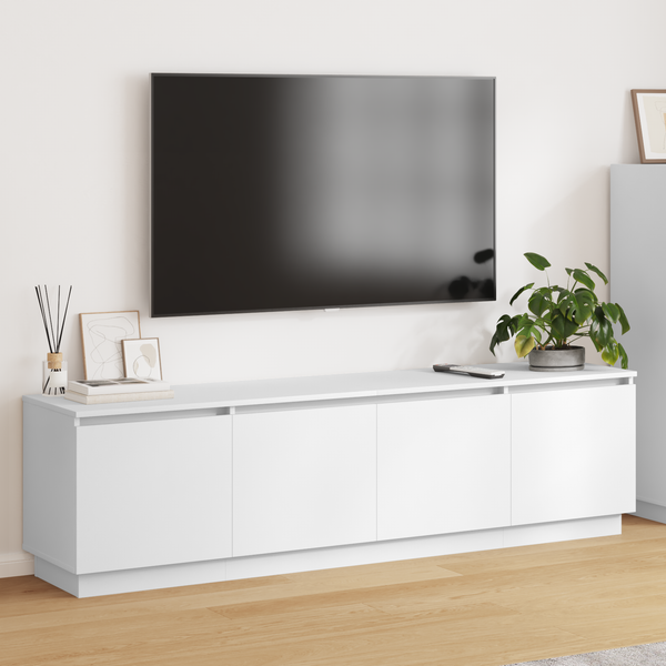 vidaXL TV-Schrank mit LED Weiß 180x38x49 cm Holzwerkstoff