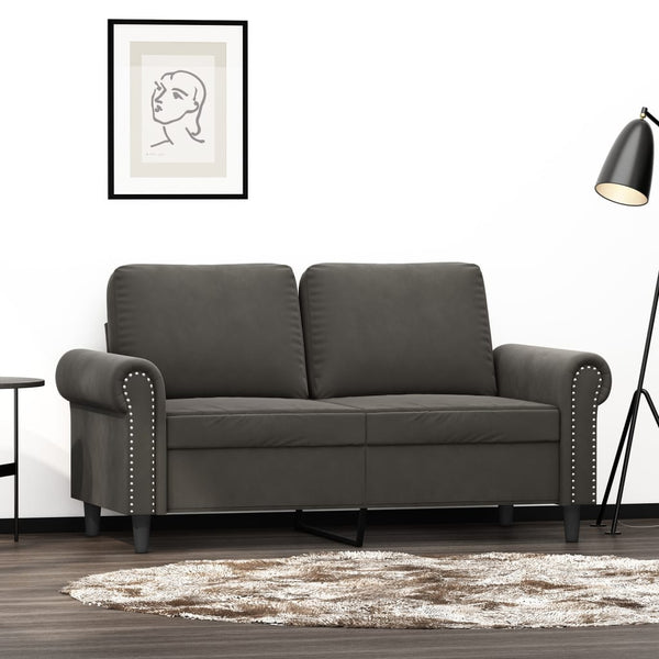 vidaXL 2-Sitzer-Sofa Dunkelgrau 120 cm Samt