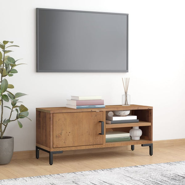 vidaXL TV-Schrank Braun 90x30x40 cm Massivholz Kiefer