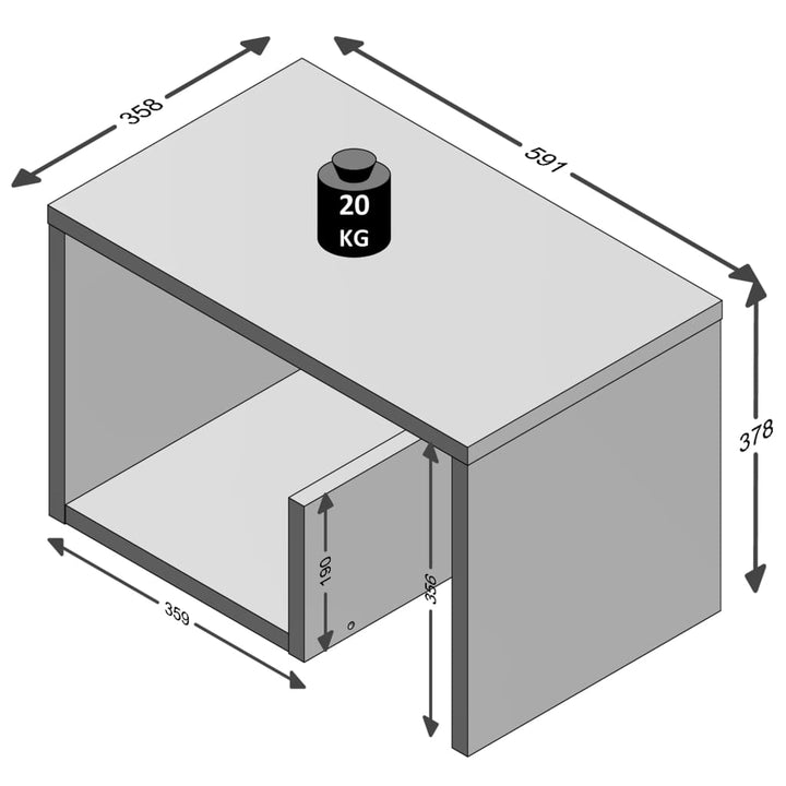 Fmd Couchtisch 2-In-1 59,1×35,8×37,8 Cm