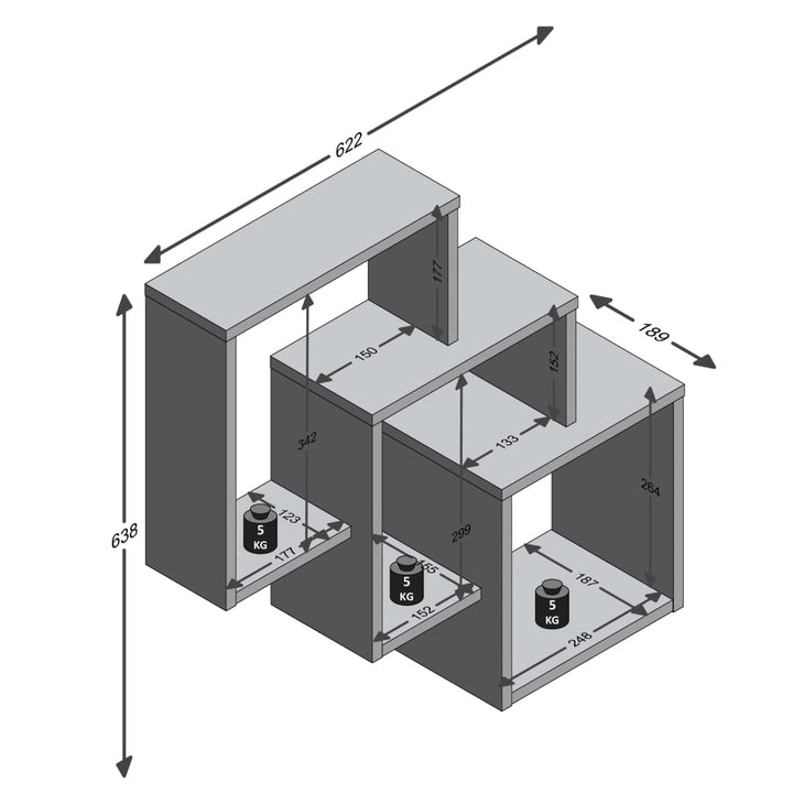 Fmd Wandregal Mit 3 Fächern