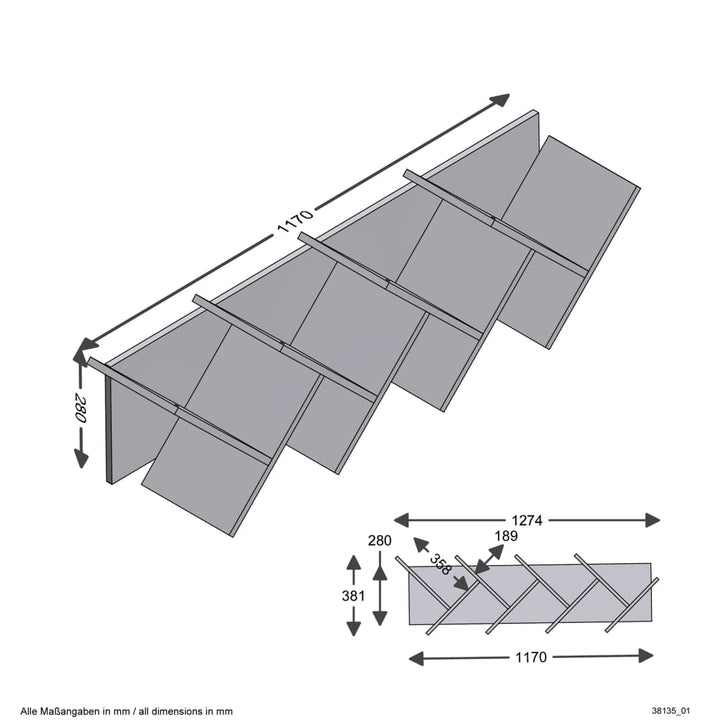 Fmd Geometrisches Bücherregal Eiche-Optik Und Schwarz