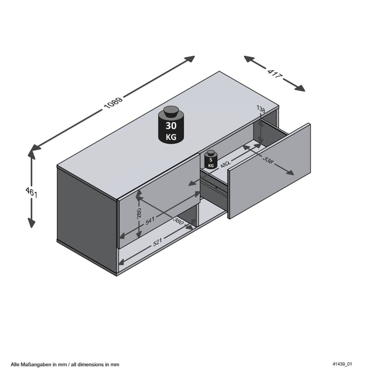 Fmd Aufbewahrungsbank Mit 2 Schubladen 108,9X41,7X46,1 Cm