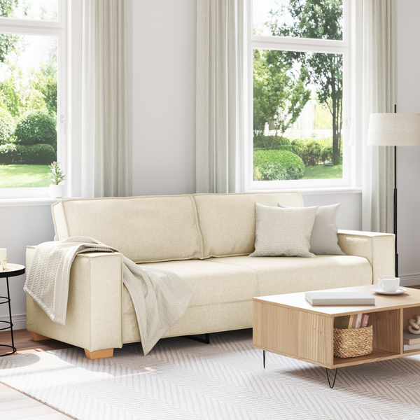 vidaXL Sofa 3-Sitzer 180 cm Leinen