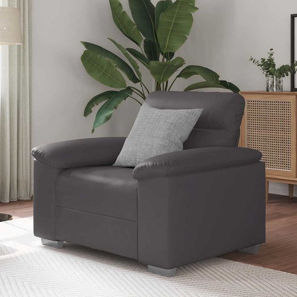 vidaXL Sessel Grau 60 cm Kunstleder