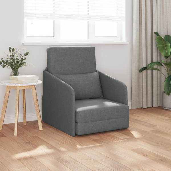 vidaXL Fußboden Schlafsofa 2-in-1 Hellgrau 65x80x83 cm Stoff
