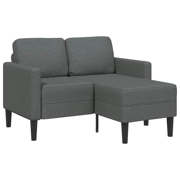 vidaXL 2-Sitzer-Sofa mit Chaiselongue L-Form Dunkelgrau 125 cm Stoff