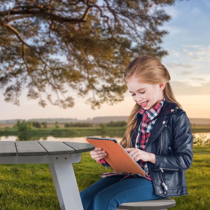 Axi 3-Tlg. Picknicktisch-Set Für Kinder Grau Und Weiß