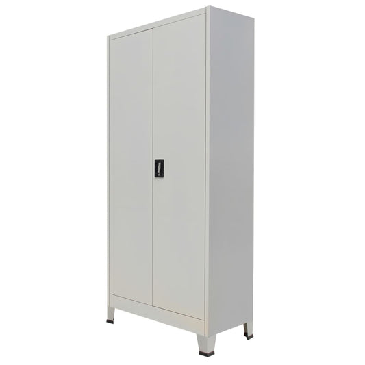 Büroschrank Mit 2 Türen Stahl 90X40X180 Cm Grau