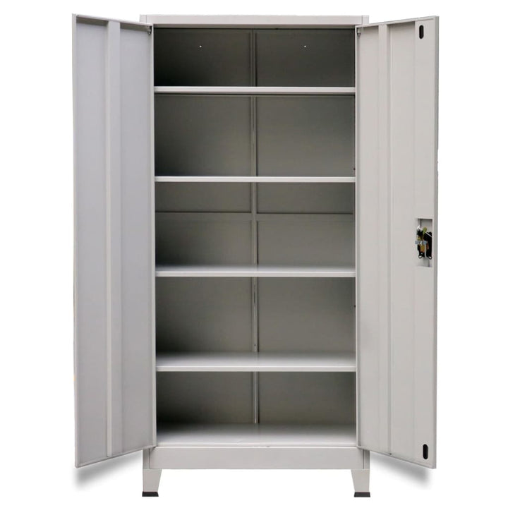 Büroschrank Mit 2 Türen Stahl 90X40X180 Cm Grau