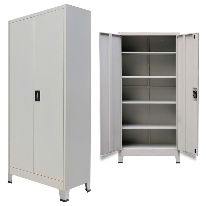 Büroschrank Mit 2 Türen Stahl 90X40X180 Cm Grau