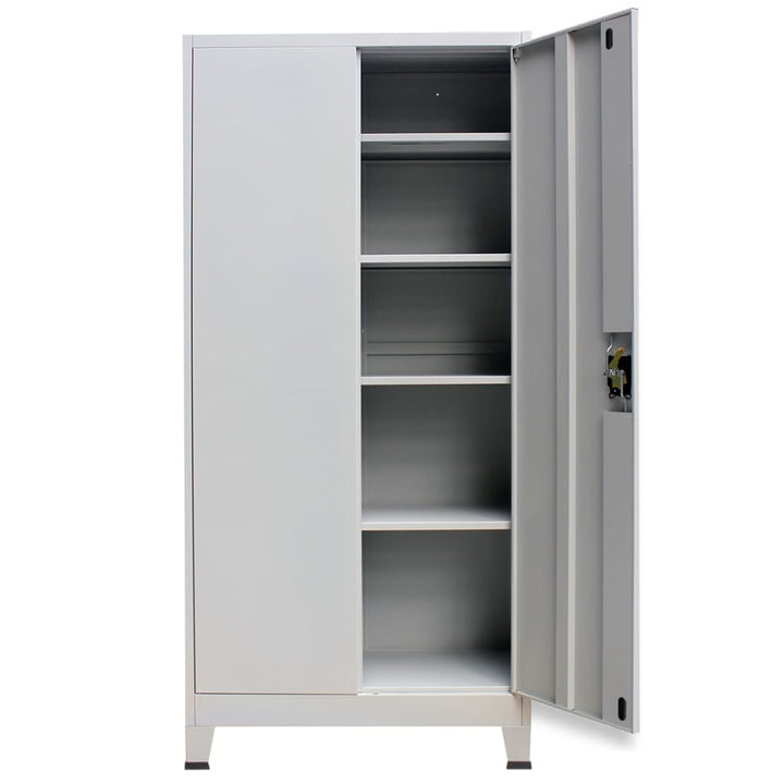 Büroschrank Mit 2 Türen Stahl 90X40X180 Cm Grau