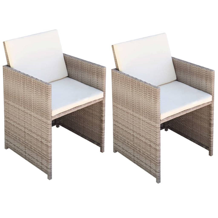 Gartenstühle Mit Kissen 2 Stk. Poly Rattan