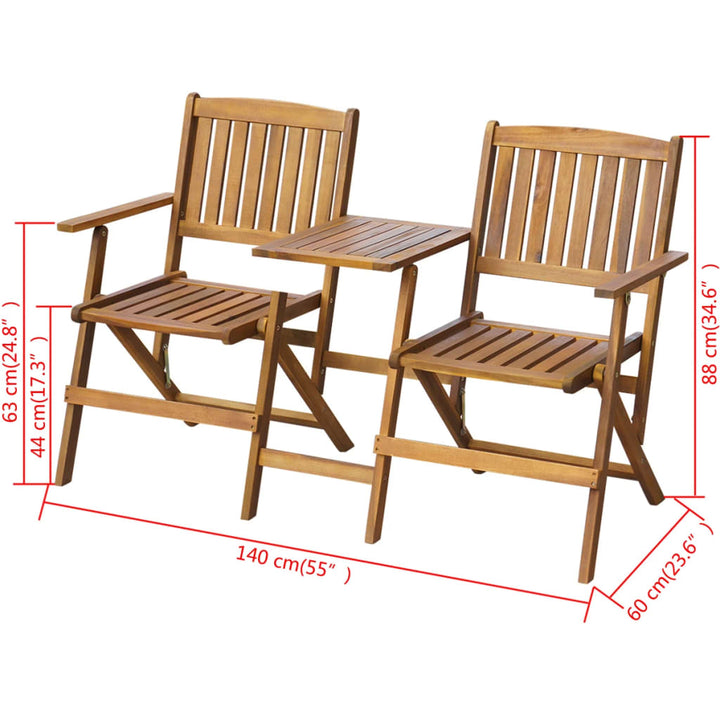 Gartenbank Klappbar Mit Teetisch 140 Cm Massivholz Akazie Anthrazit