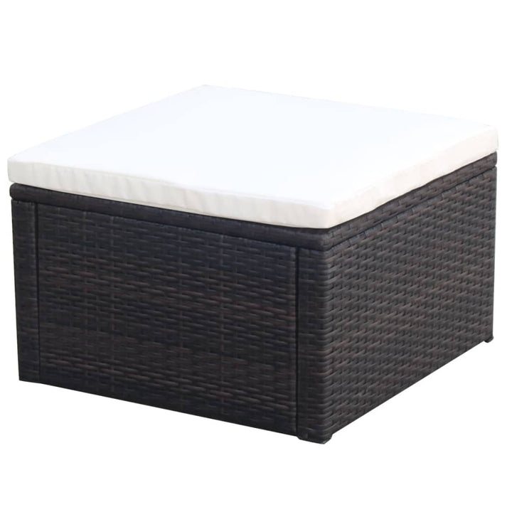 Outdoor-Fußhocker Mit Kissen Polyrattan