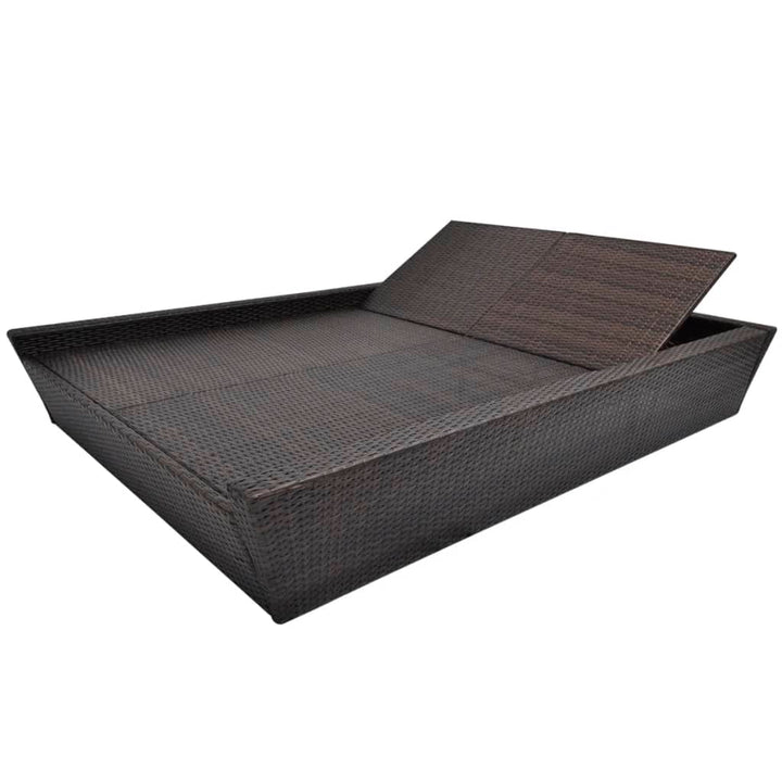 Outdoor-Lounge-Bett Mit Polster Poly Rattan