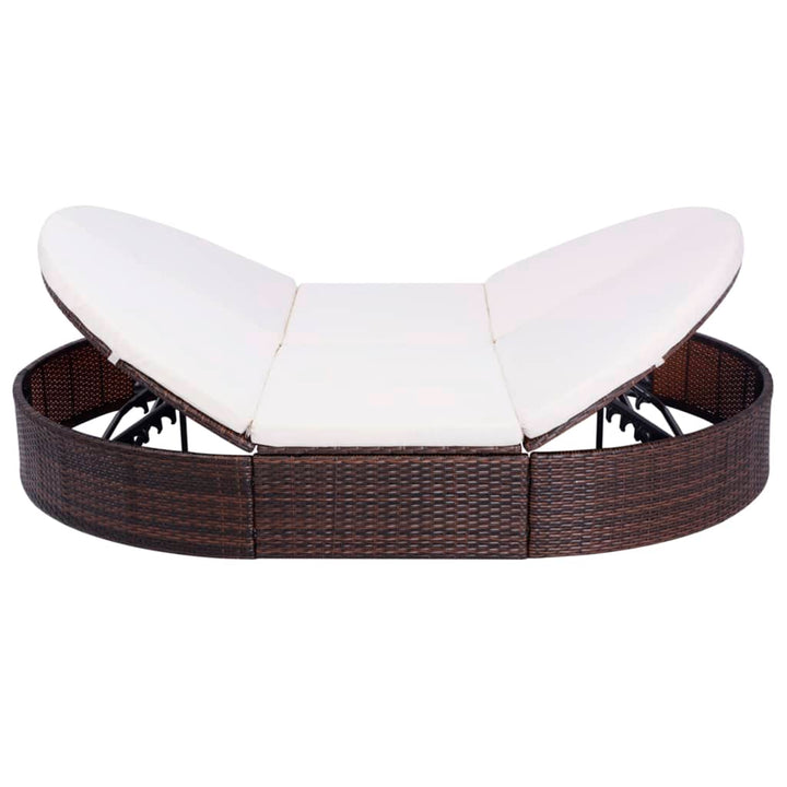 Outdoor-Loungebett Mit Kissen Poly Rattan