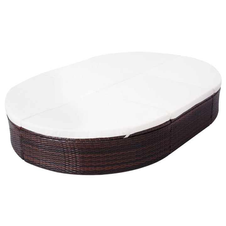 Outdoor-Loungebett Mit Kissen Poly Rattan