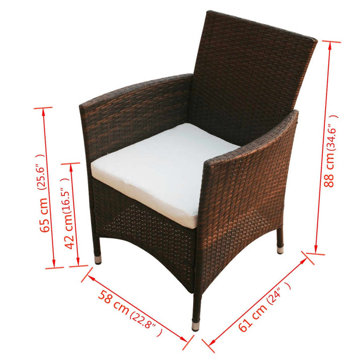 Gartenstühle 2 Stk. Poly Rattan