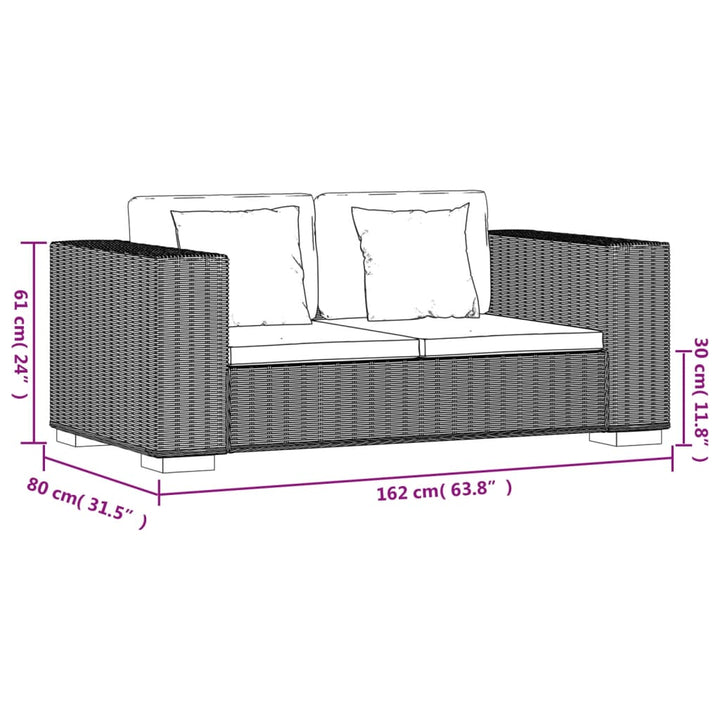 Sofa Echtes Rattan