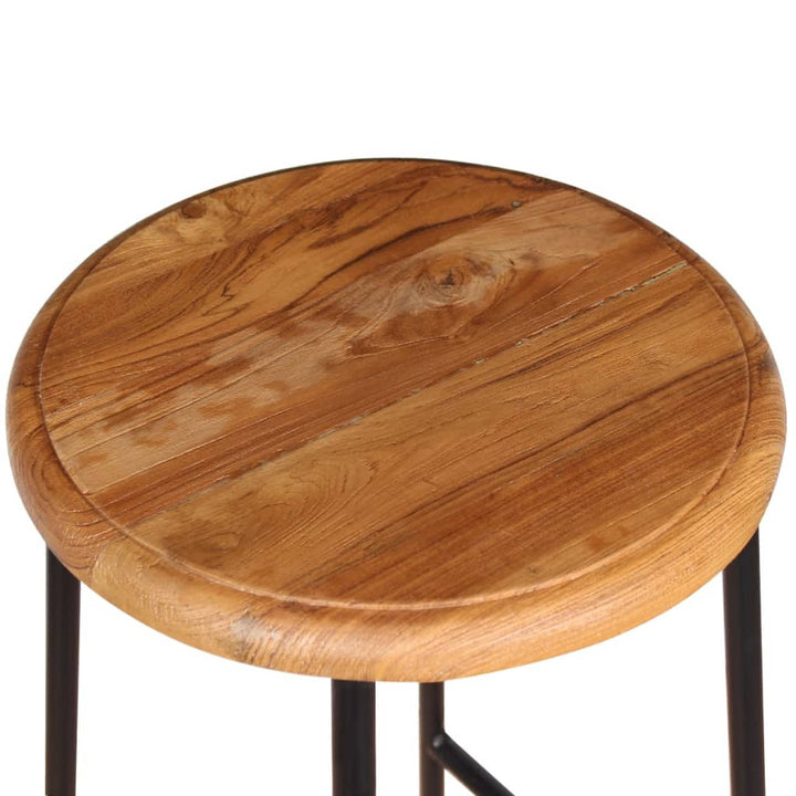 Barhocker 2 Stk. Massivholz Teak