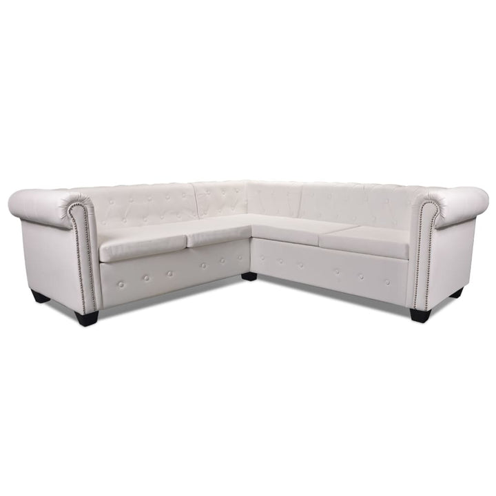 Chesterfield-Ecksofa Kunstleder