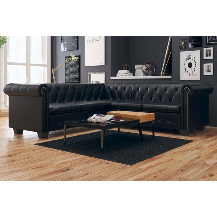 Chesterfield-Ecksofa Kunstleder