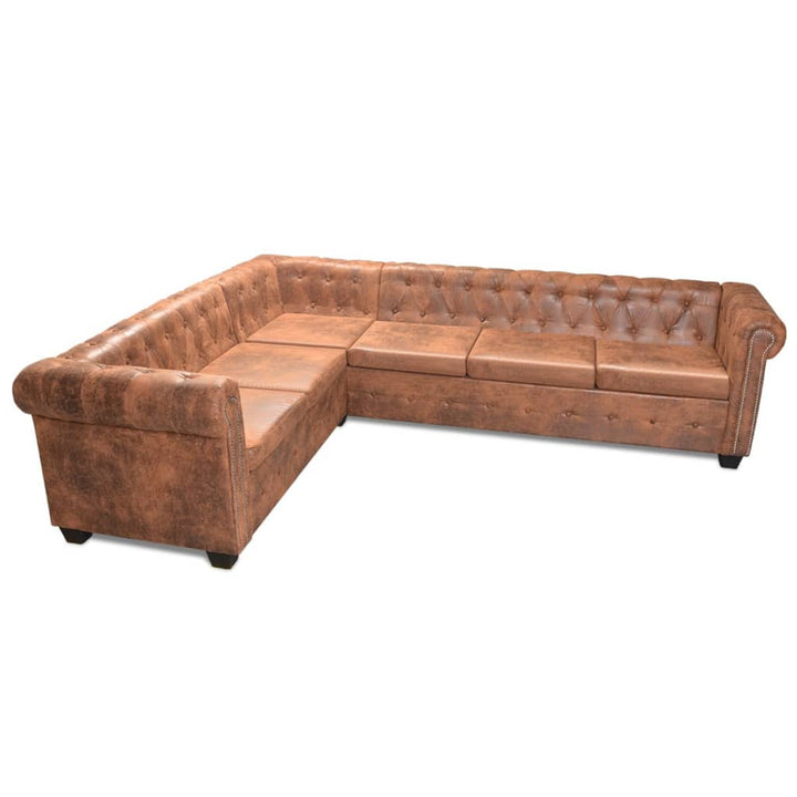 Chesterfield-Ecksofa Kunstleder