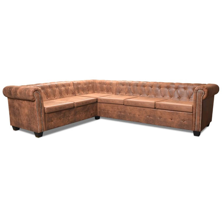 Chesterfield-Ecksofa Kunstleder