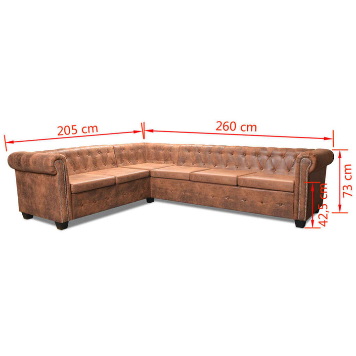 Chesterfield-Ecksofa Kunstleder