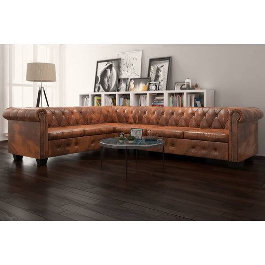 Chesterfield-Ecksofa Kunstleder