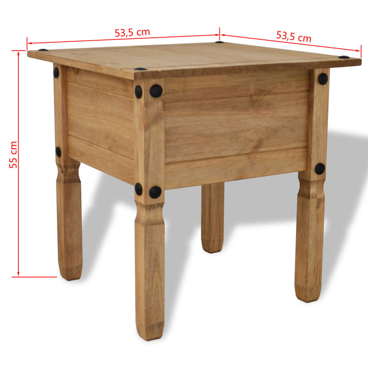 Beistelltisch Mexiko-Stil Kiefernholz 53,5X53,5X55 Cm