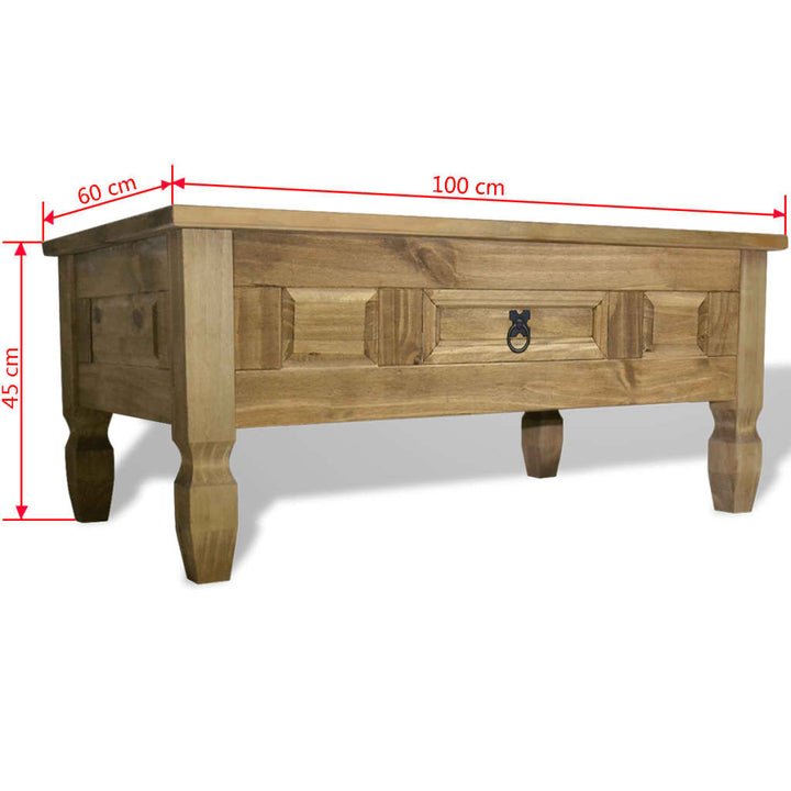 Couchtisch Mexiko-Stil Kiefernholz 100X55X44 Cm