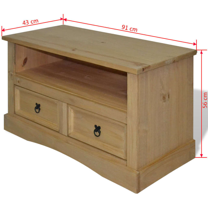 Tv-Schrank Mexiko-Stil Kiefernholz 91X43X56 Cm