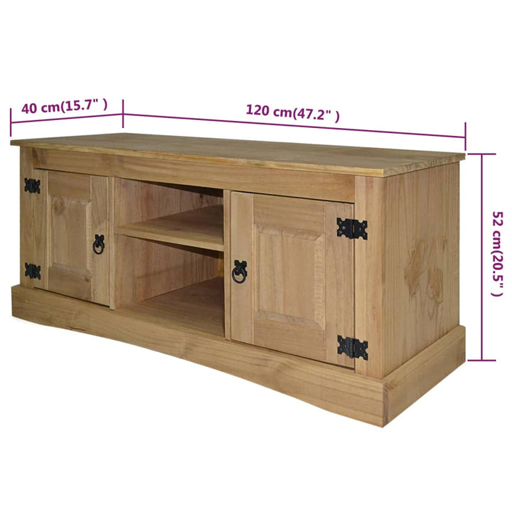 Tv-Schrank Mexiko-Stil Kiefernholz 120X40X52 Cm