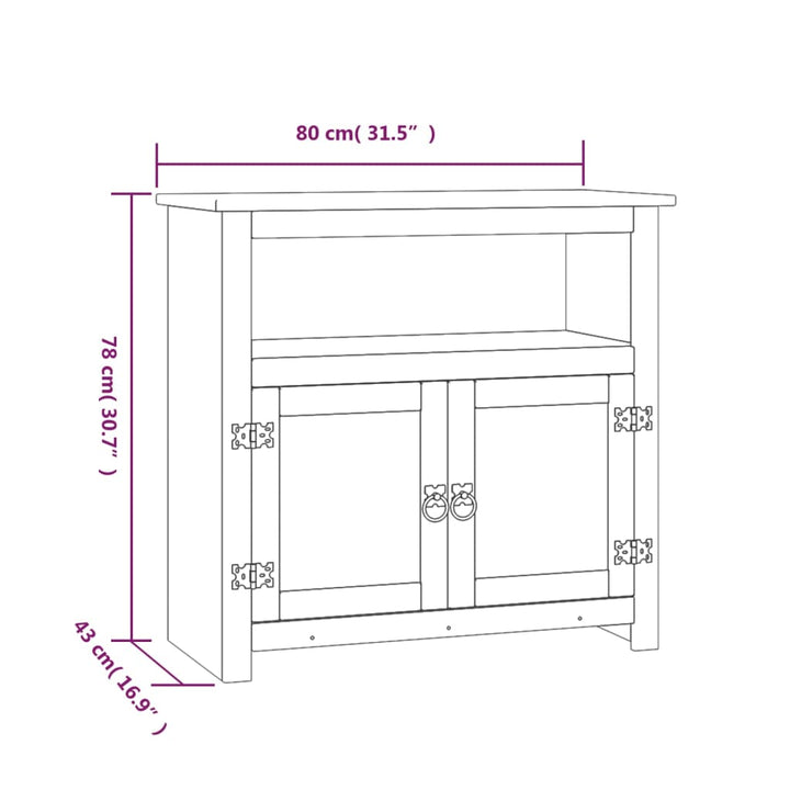 Tv-Schrank Im Mexiko-Stil Kiefer Massiv Corona 80 X 43 X 78 Cm