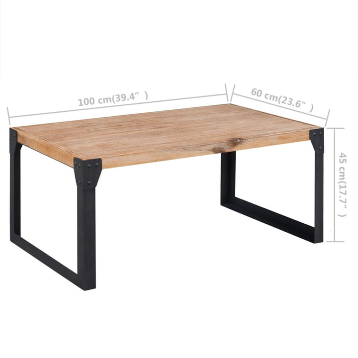 Couchtisch Massivholz Akazie 100X60X45 Cm