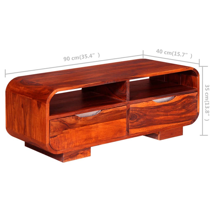 Couchtisch Massivholz Palisander 90X40X35 Cm