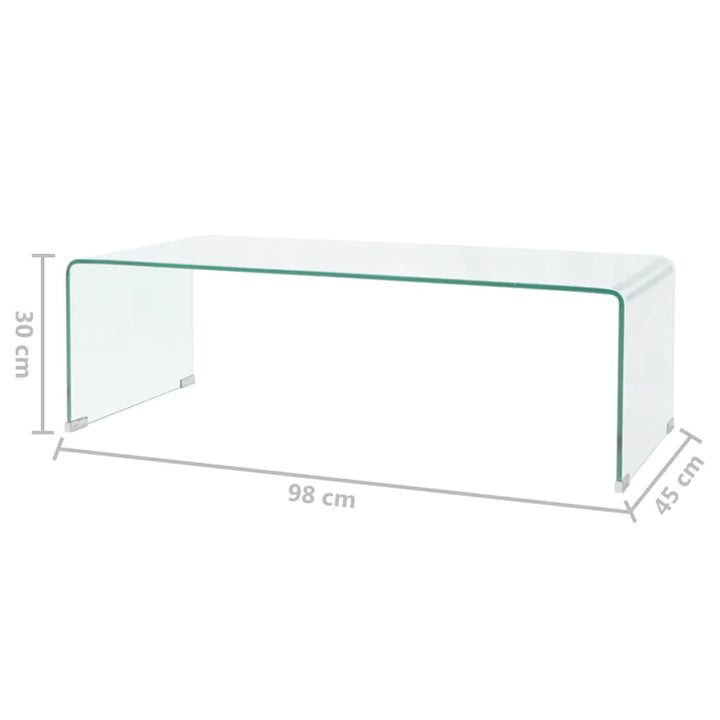 Couchtisch Hartglas 98X45X30 Cm Transparent