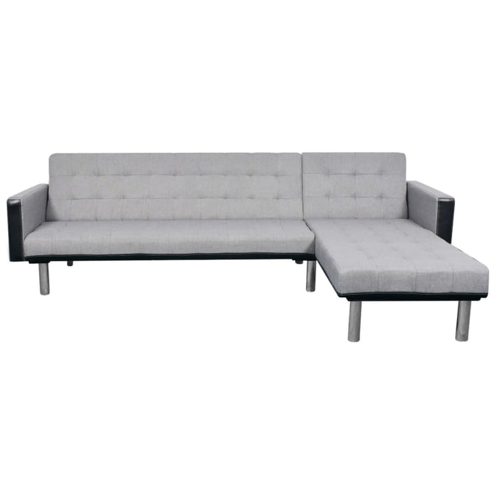 Schlafsofa L-Form Stoff Und Grau