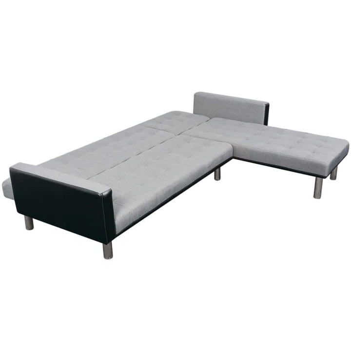 Schlafsofa L-Form Stoff Und Grau