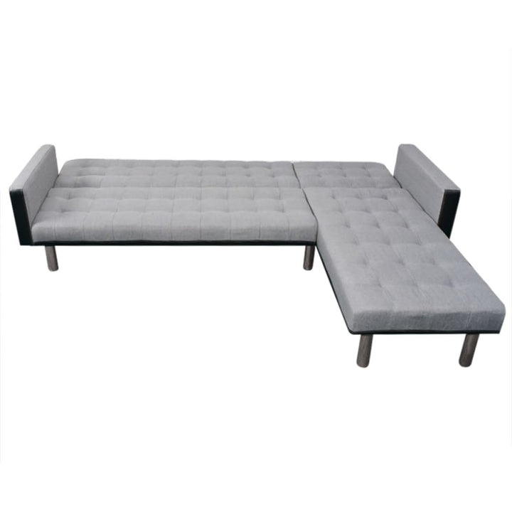 Schlafsofa L-Form Stoff Und Grau