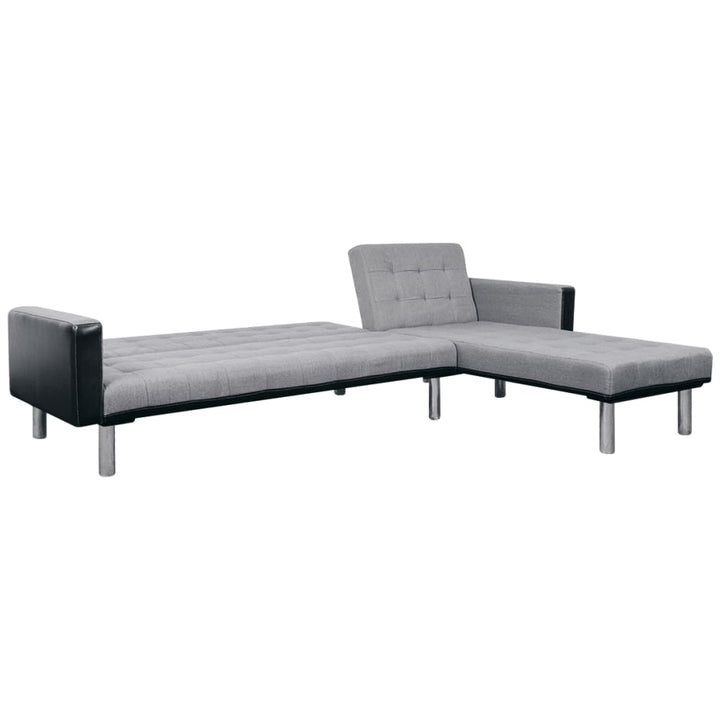 Schlafsofa L-Form Stoff Und Grau