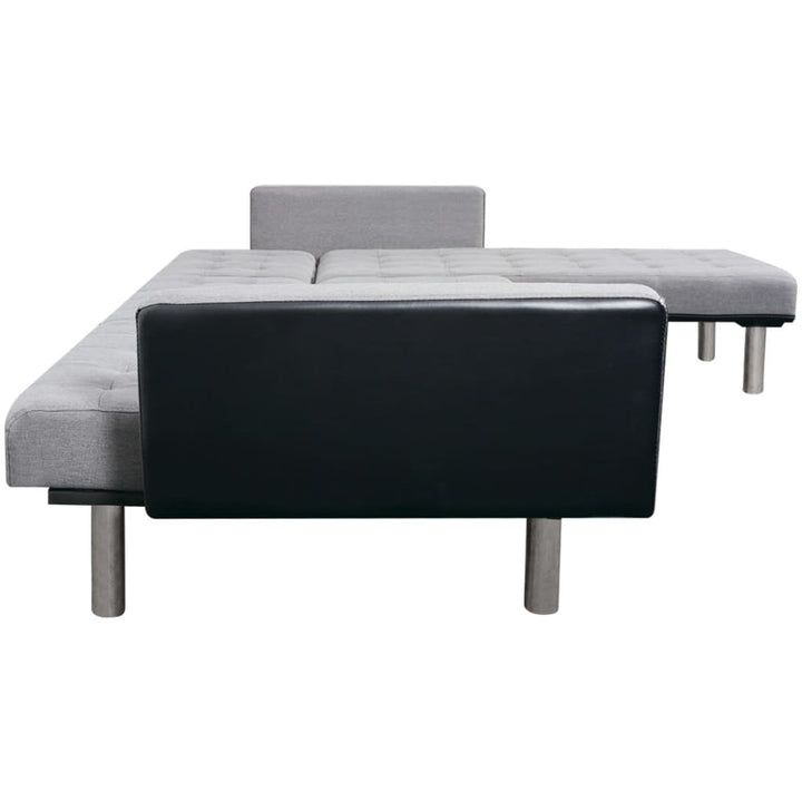 Schlafsofa L-Form Stoff Und Grau