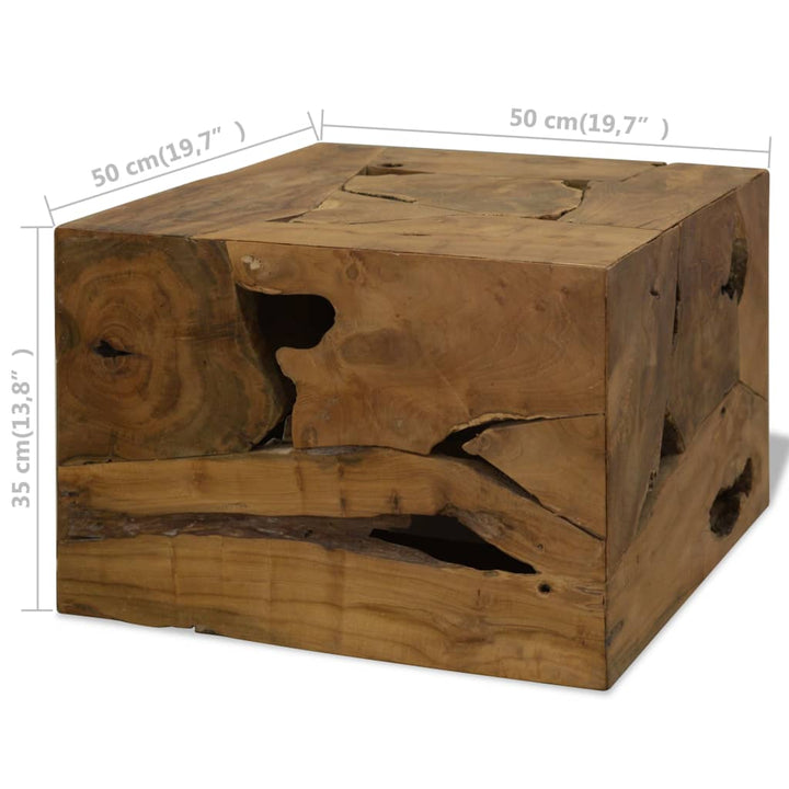 Couchtisch 50X50X35 Cm Teakholz Braun